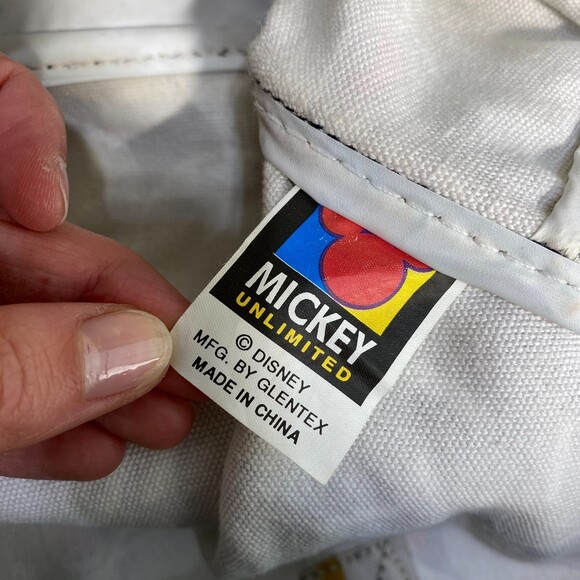 Vintage Mickey Unlimited Mickey Mouse Pattern Canvas Duffel Travel Bag - Picture 9 of 12